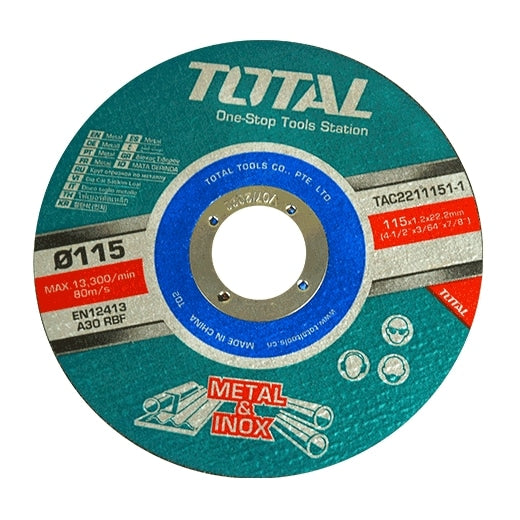 SET DISCOS ABRASIVO/CORTE P/METAL 115x1.2x22.2MM 10PZS