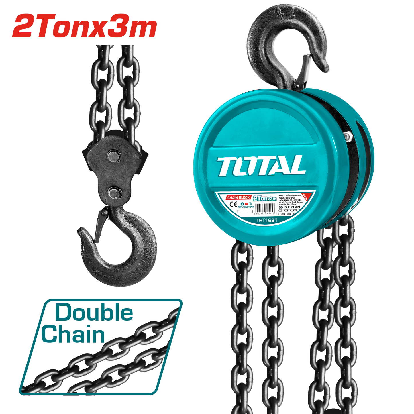 TECLE 2TON ALT:3M 345.0N CADENA DOBLE
