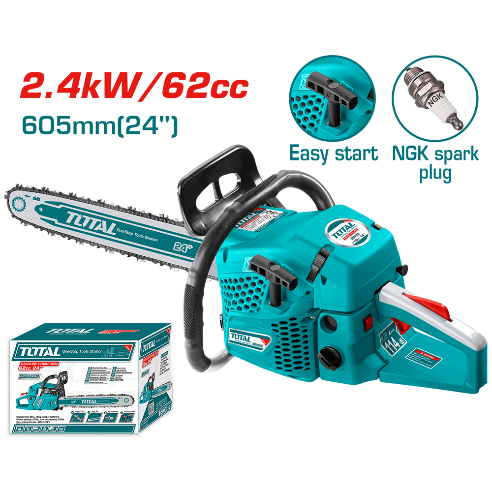 MOTOSIERRA 62CC 2.4KW ESPADA/24'' 550ML MOTOR 2 TIEMPOS INDUSTRIAL