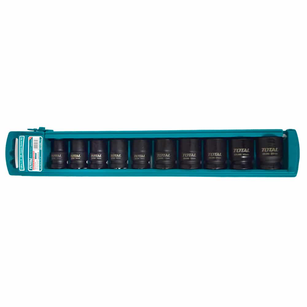 SET DADOS IMPACTO 1/2 PULG 10PCS 10-24MM CR-MO MALETIN INDUSTRIAL