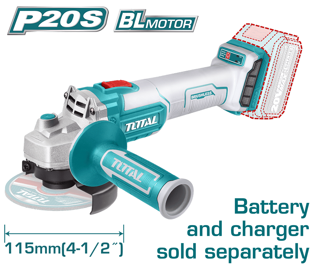 AMOLADORA LI-ION 20V 4.5'' 115mm M14 3000-8500/MIN BLMOTOR INDUSTRIAL
