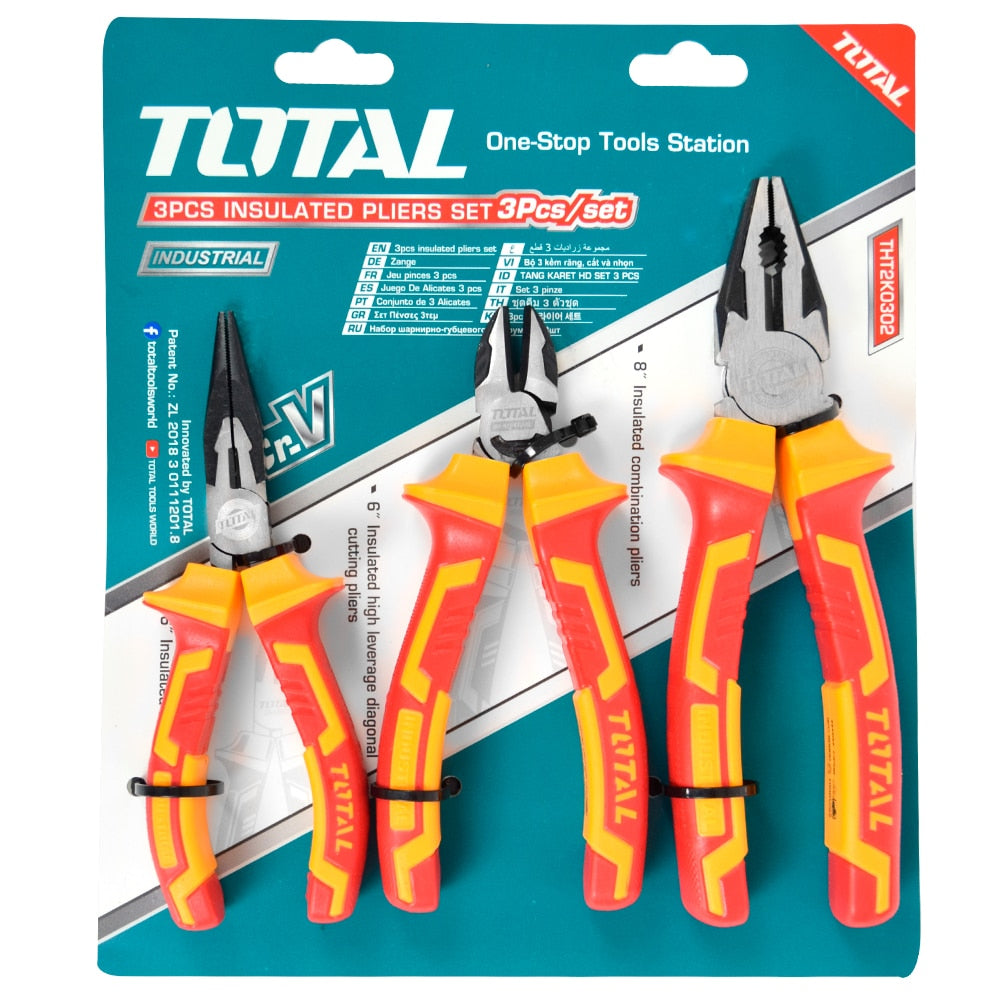SET DE ALICATES 3 PIEZAS CR-V ASILADOS 1000V