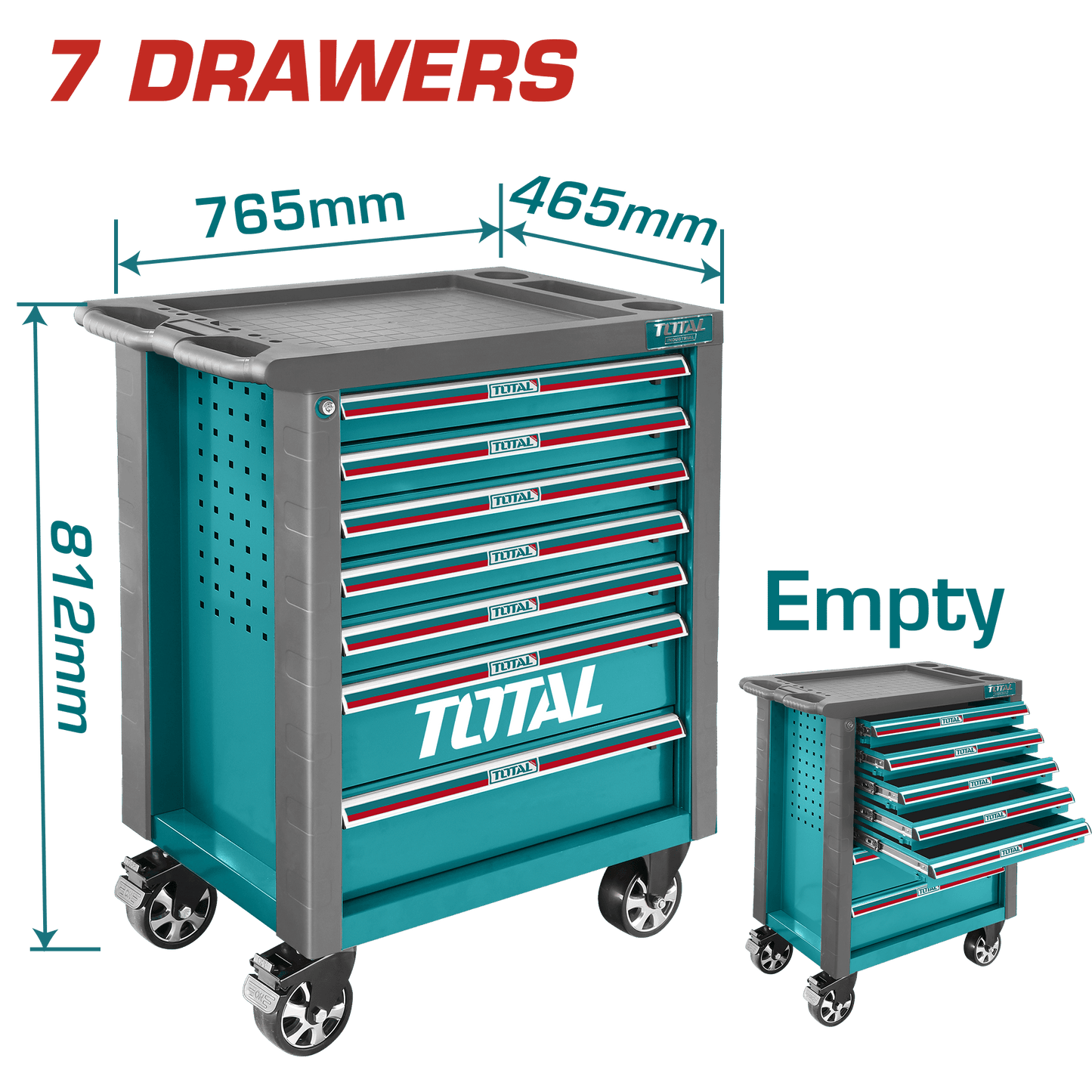 GABINETE PARA HERRAMIENTAS 7 CAJONES 76.5X46.5X97.6CM