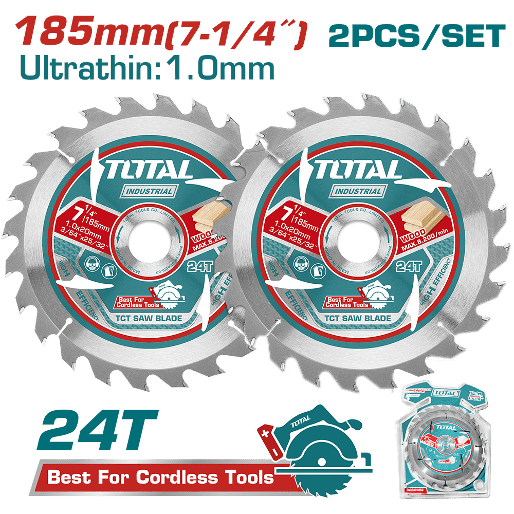 SET DISCOS DENTADOS 185MM 2PCS 24T ULTRA DELGADO: 1MM INDUSTRIAL
