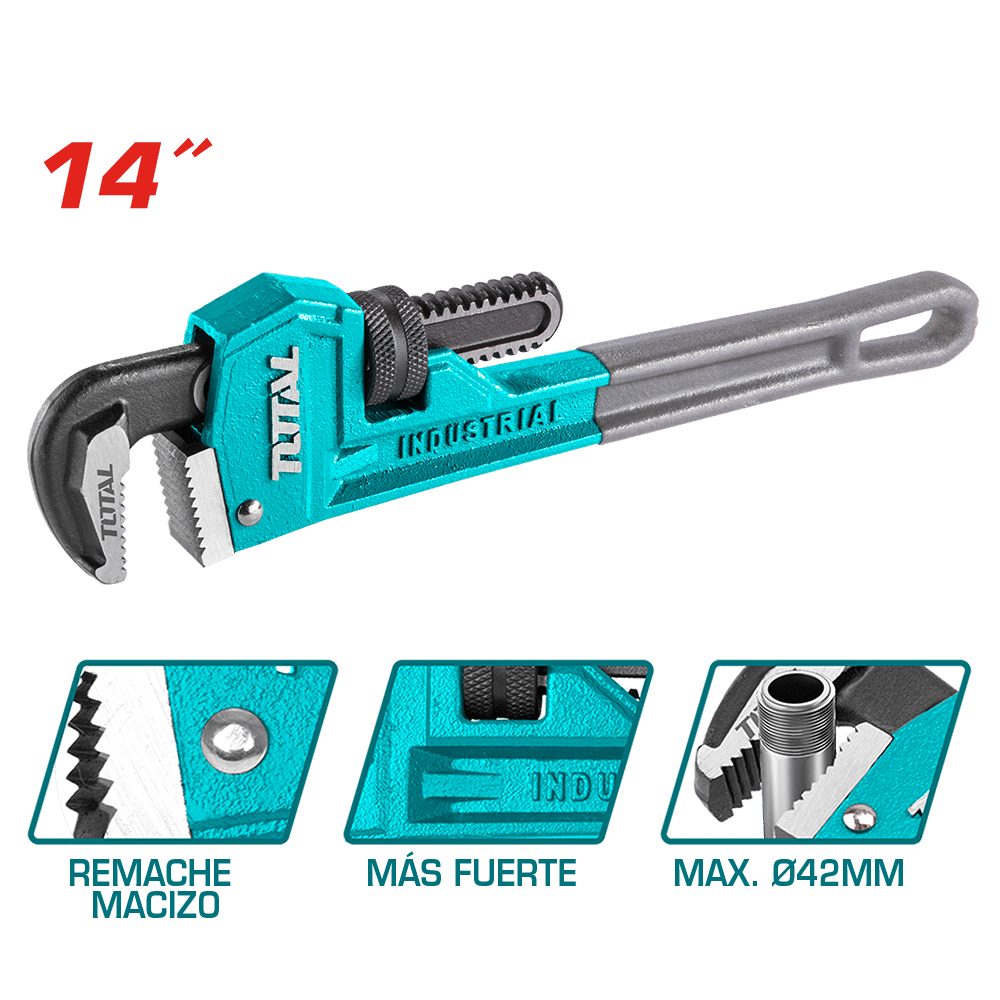 LLAVE STILLSON 14'' 350MM MAX 50MM ACERO AL CARBON INDUSTRIAL