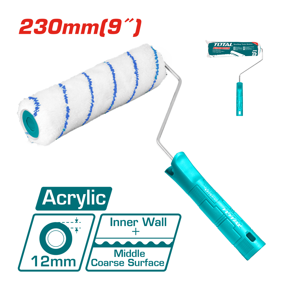 RODILLO P/PINTAR 230MM(9") FIBRA 12MM ACRILICO P/PARED
