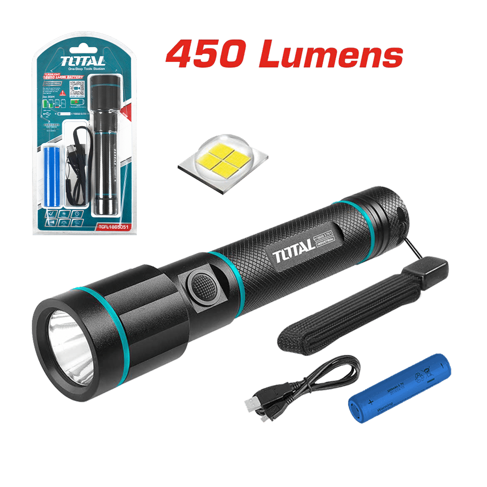 LINTERNA 450LM DUR:18HRS 5 FUNCIONES LI-ION INDUSTRIAL