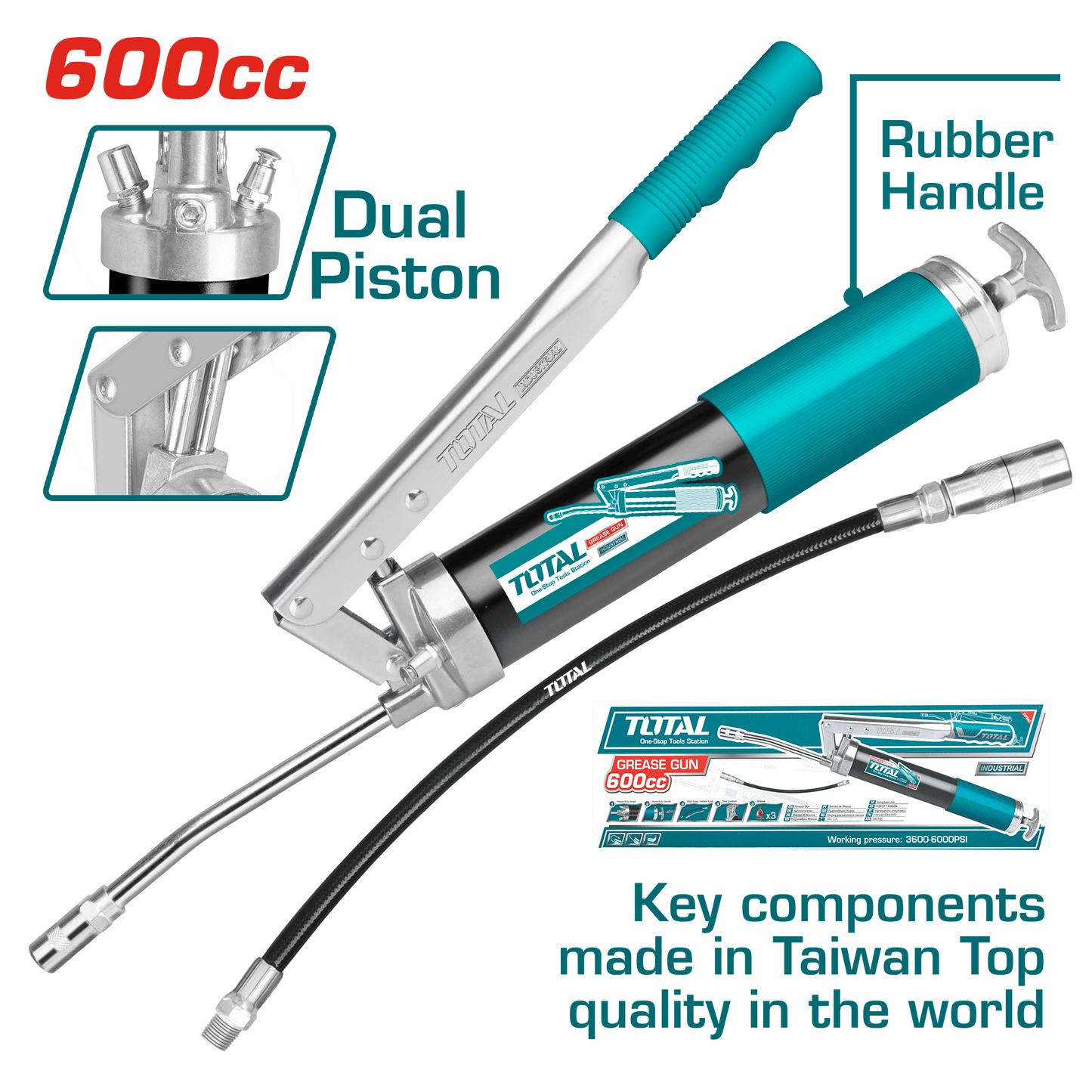 ENGRASADORA MANUAL HD 600CC DOBLE PISTON ALTO VOLUMEN 3600PSI