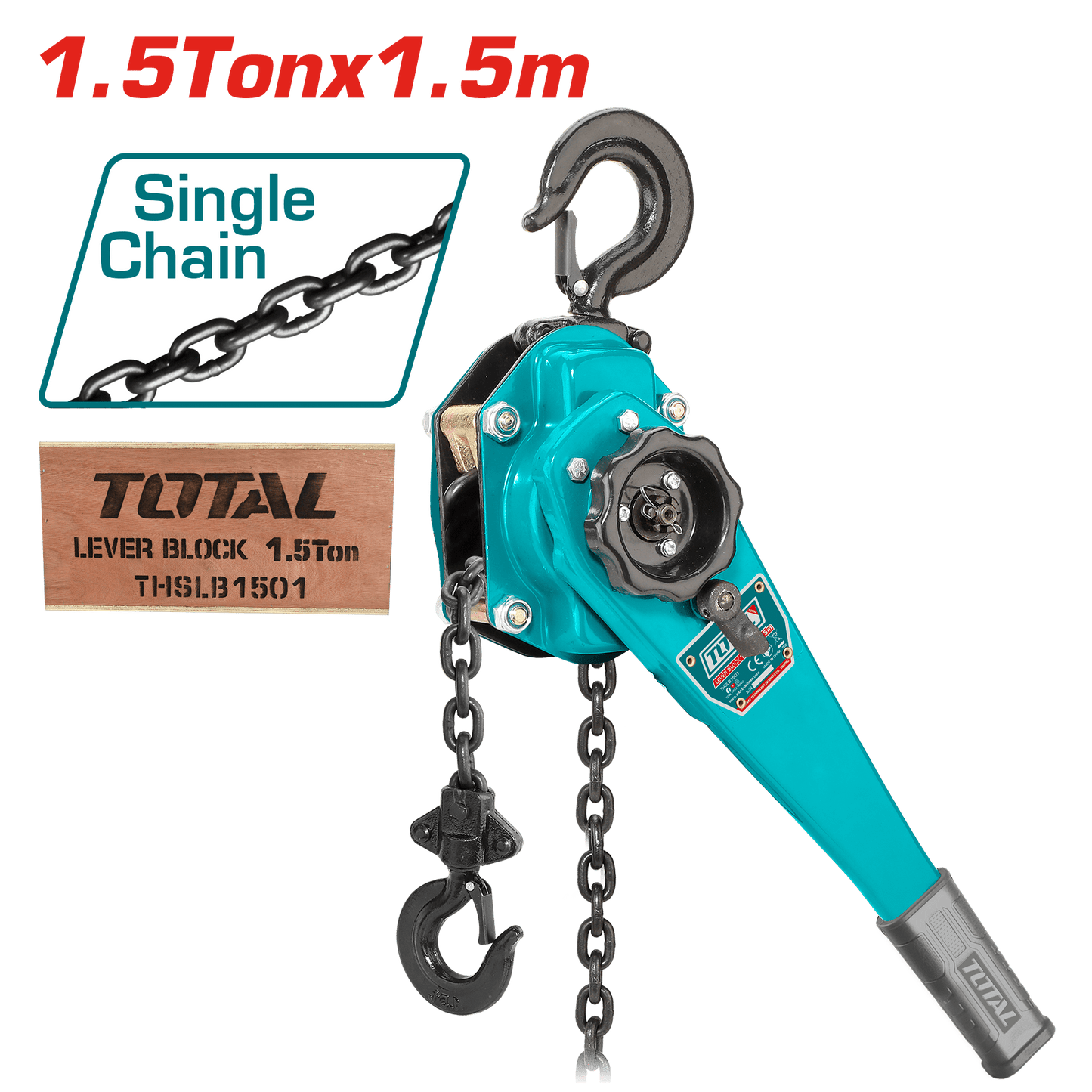 TECLE CON RACHET 1.50 TON 1.5M FUERZA 236N 1 CADENA