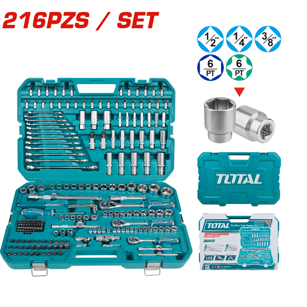 SET HERRAMIENTAS COMBINADAS 216 PZS INC MALETIN INDUSTRIAL
