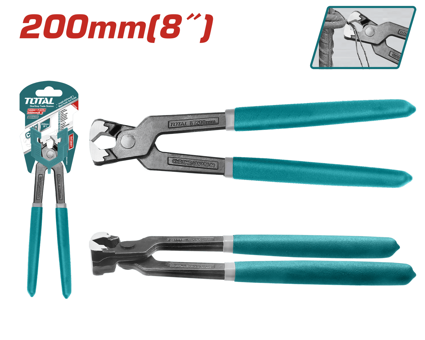 ALICATE DE CORTE RABBET 8" 200MM CR.V MANGO RECUBIERTO