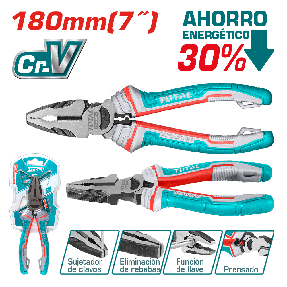 ALICATE COMBINACION 180MM(7PULG) CR.V MEJORA: 30% INDUSTRIAL