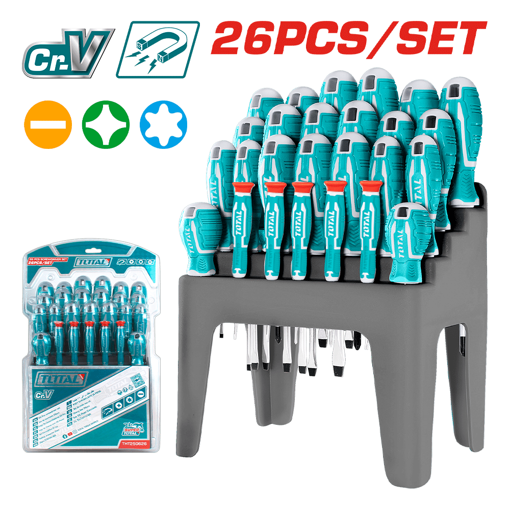SET DESTORNILLADORES 26PZS CR-V MAGNETICO