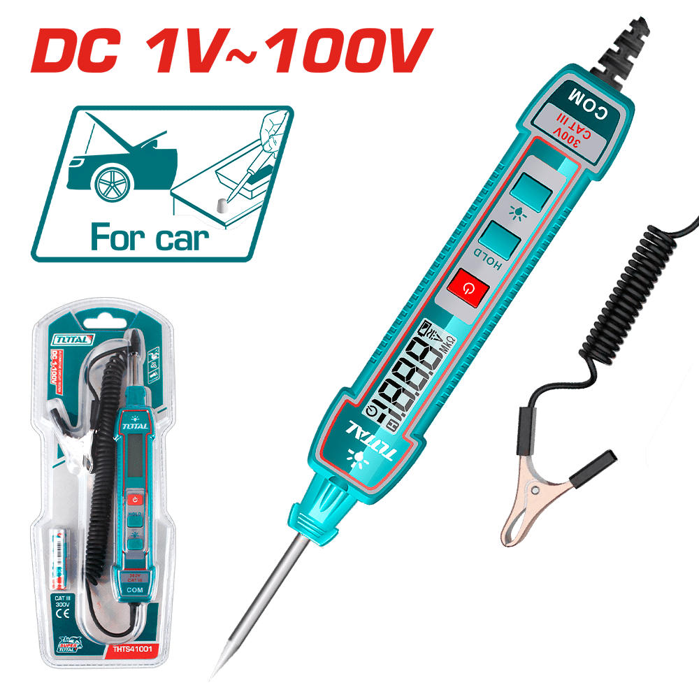 PROBADOR DE CIRCUITO AUTOMOTRIZ DC 1V-100V MAX: 2700MM DIGITAL INDUSTRIAL