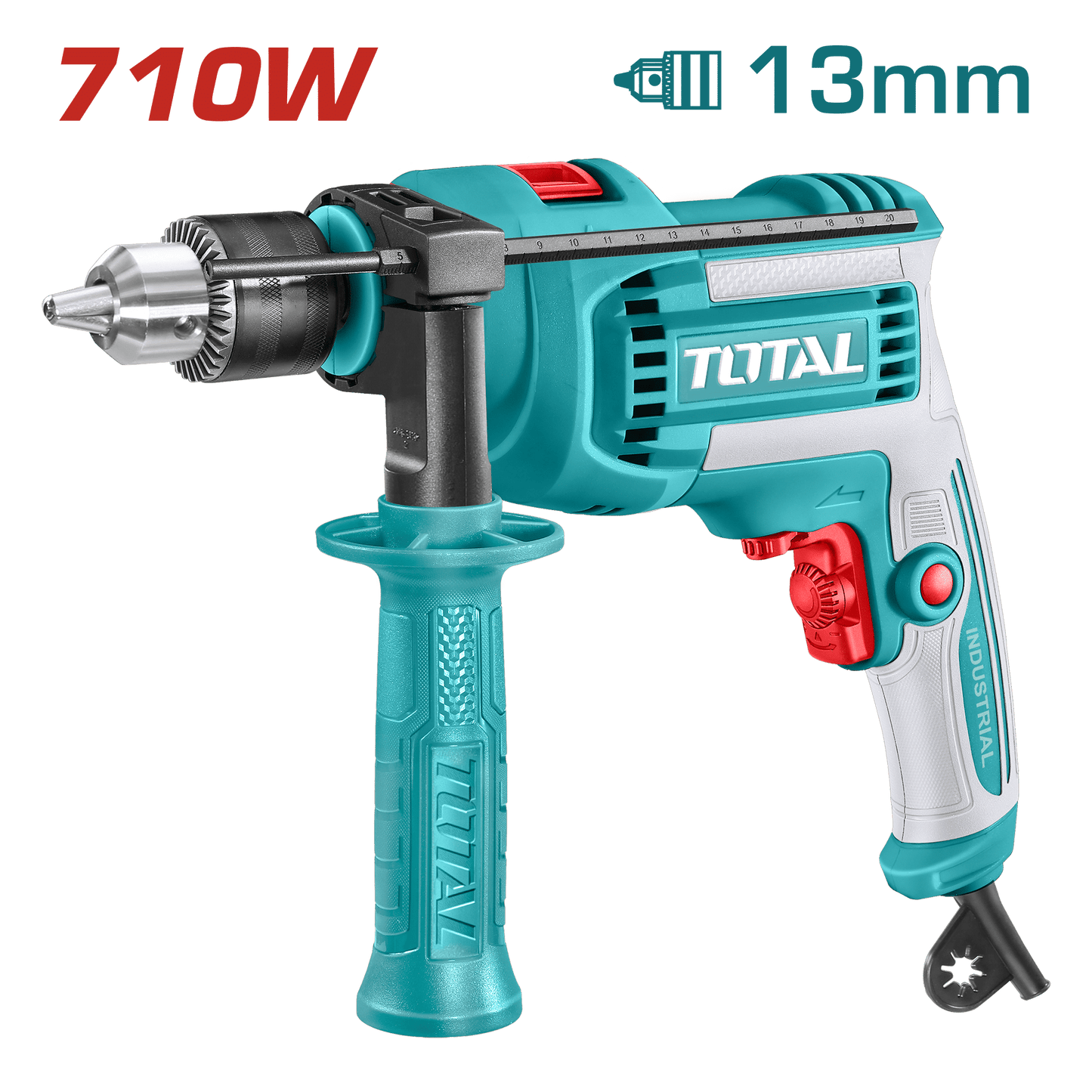 TALADRO PERCUTOR 710W 13MM 0-3000RPM VEL.VARIABLE INDUSTRIAL