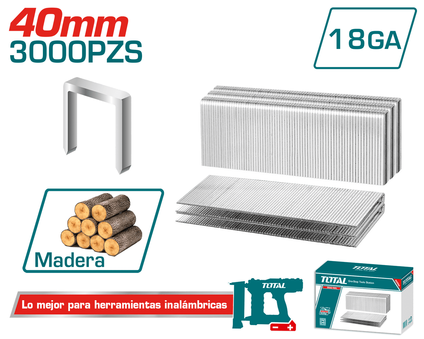 GRAPAS 40MM C:5.7MM GA18 1.25X1.0MM 3000PZS/CAJA P/TAT81501