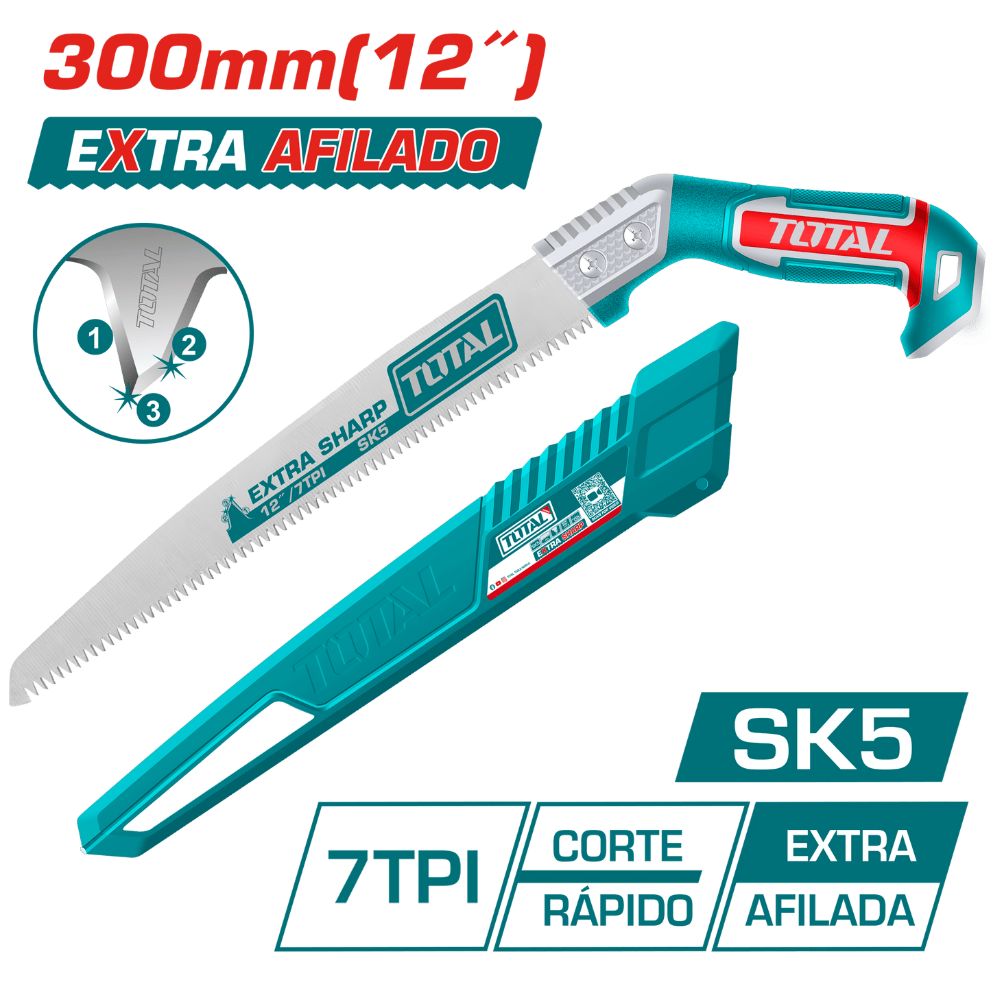 SIERRA DE PODAR 12'' (300MM) SK5 7TPI CON PROTECTOR INDUSTRIAL