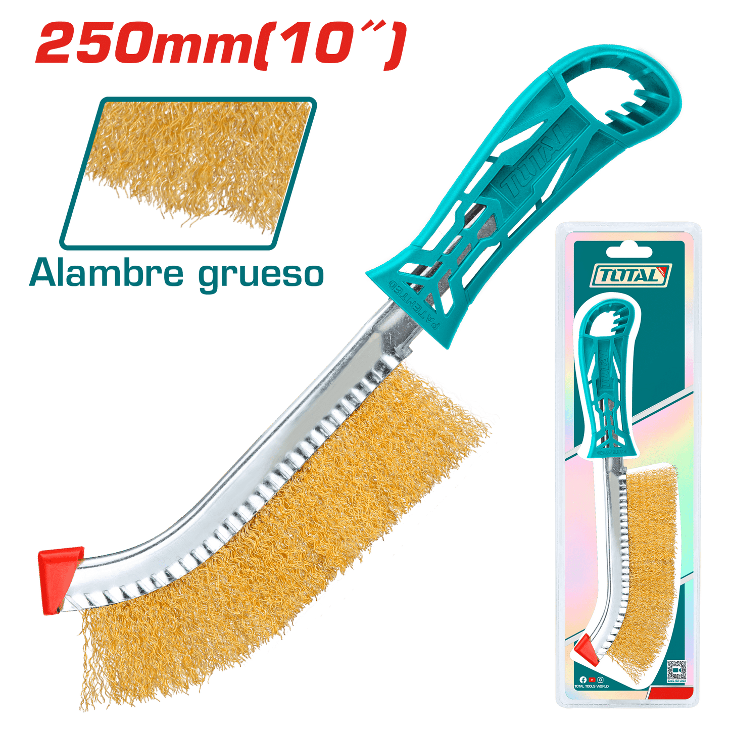 CEPILLO DE ALAMBRE 250MM (10'') A: 130X DIA:03MM