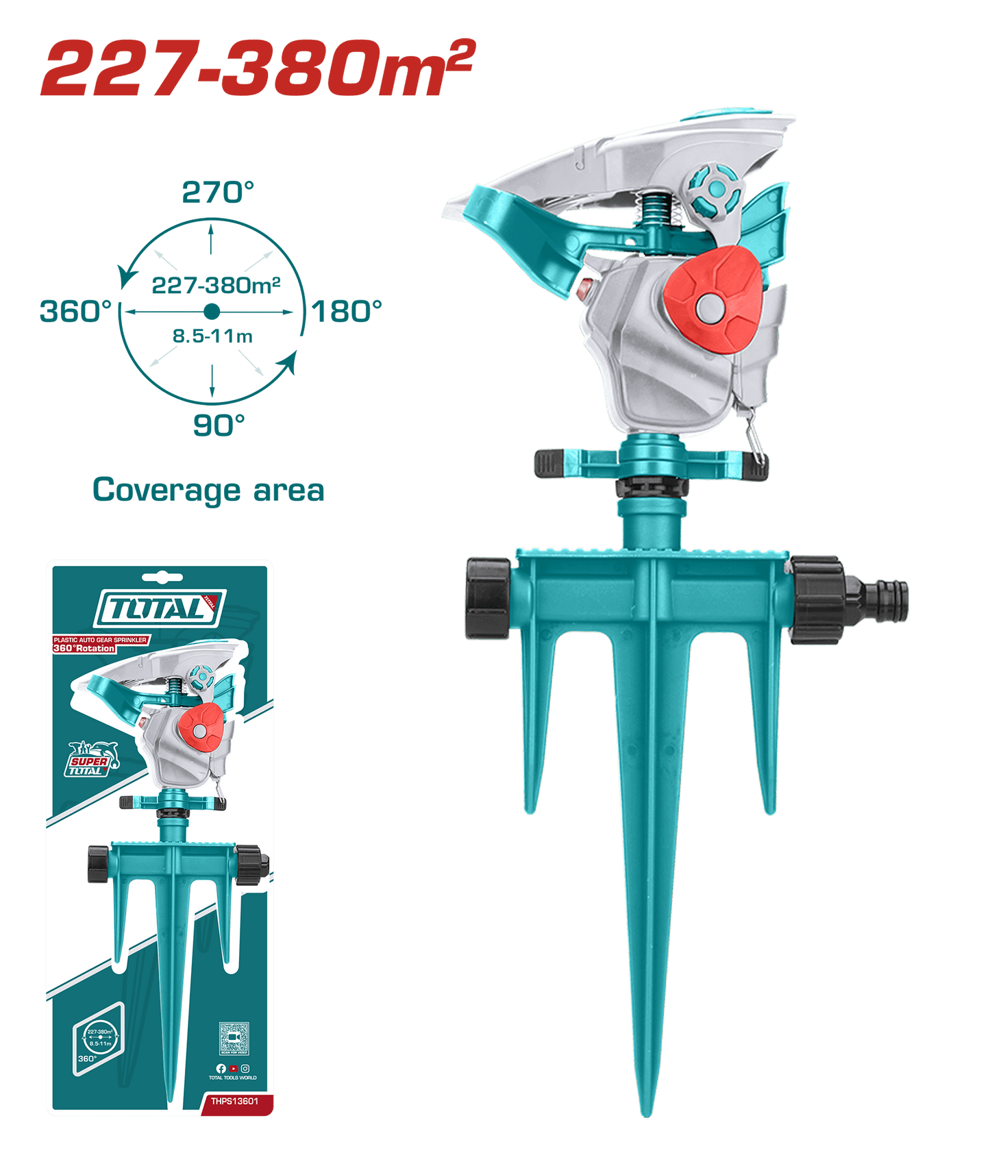 ROCIADOR DE JARDIN 360º TIPO ESTACA ADAPTADOR 3/4''