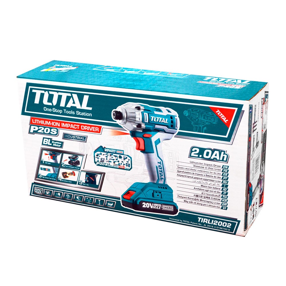 ATORNILLADOR IMPACTO LI-ION 20V HEX:6.35 170NM 2X2.0AH 3300BPM BRUSHLESS M/TELA INDUSTRIAL
