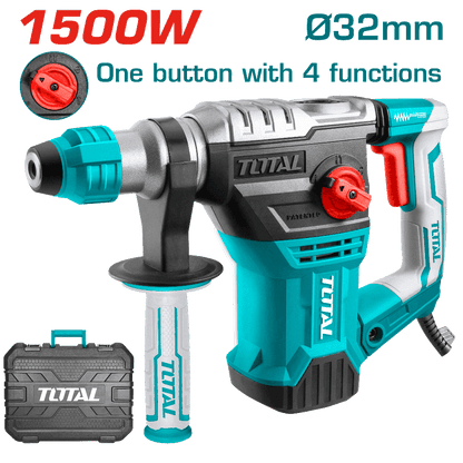 ROTOMARTILLO SDS+ 32MM 1500W 850RPM 4400BPM 5.5J 4FUNC MALETIN INDUSTRIAL