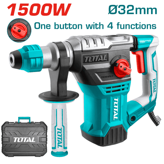 ROTOMARTILLO SDS+ 32MM 1500W 850RPM 4400BPM 5.5J 4FUNC MALETIN INDUSTRIAL