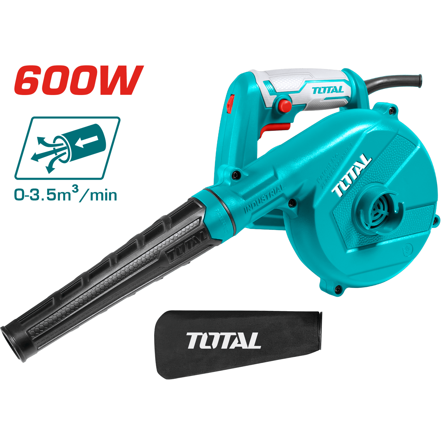 SOPLADORA/ASPIRADORA 220V 600W 16000RPM 3.5M3/MIN INDUSTRIAL