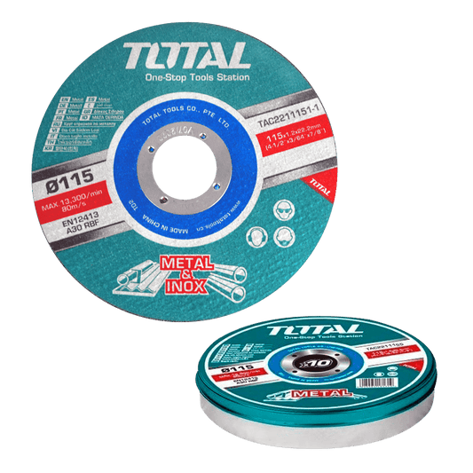 SET DISCOS ABRASIVO/CORTE P/METAL 115x1.2x22.2MM 10PZS