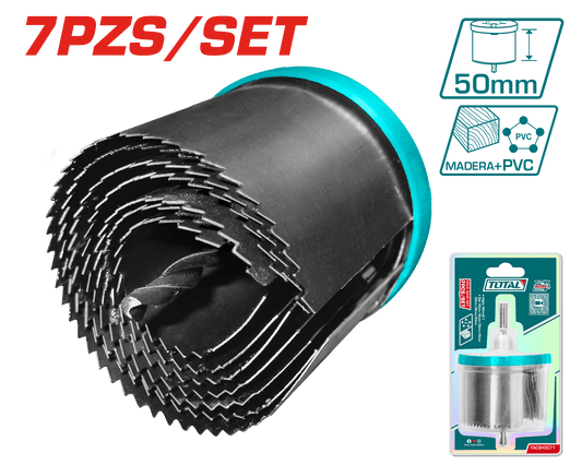 SET DE HOJAS PARA AGUJEROS 2'' 26/32/38/45/50/56/63 7PZS/SET