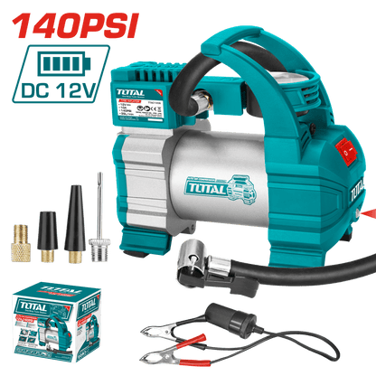 MINICOMPRESORA DC12V 140PSI 35L/MIN CON LED Y ACCESORIOS