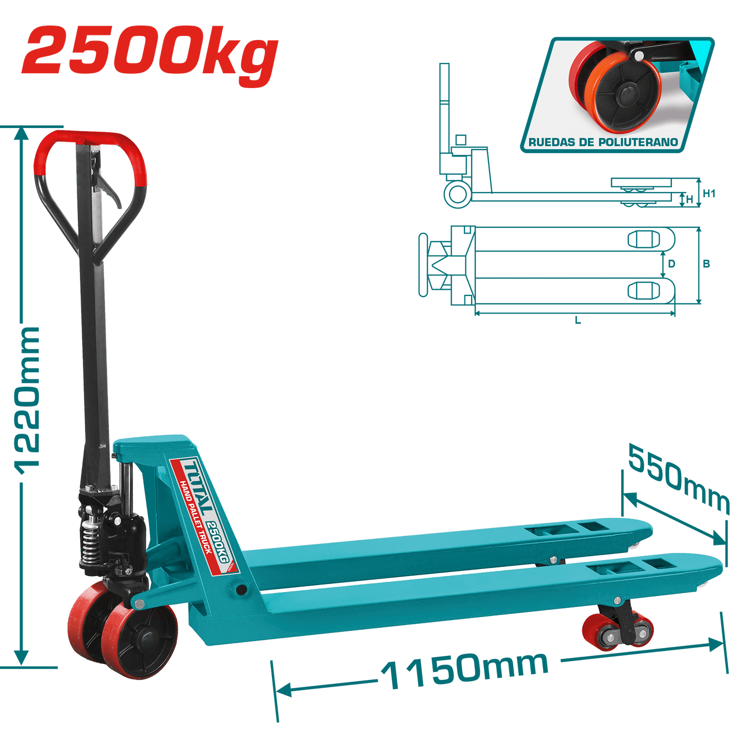 PALETA HIDRAULICA 2500KG 220X56X71CM