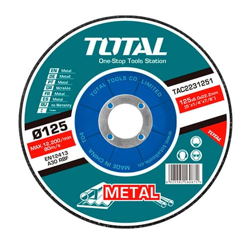 DISCO DE DESBASTE P/METAL 125X6X22.2MM C:DEPR
