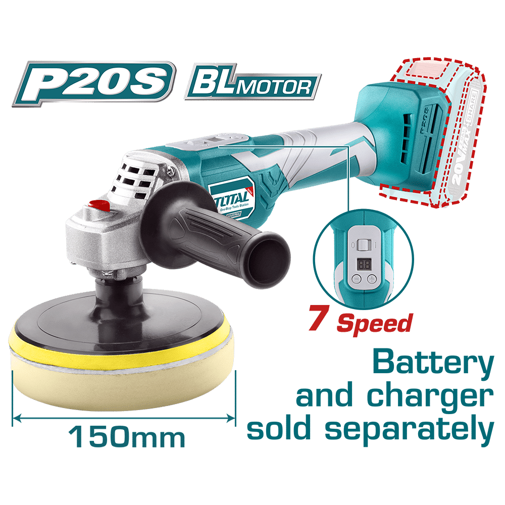 PULIDORA ANGULAR LI-ION 20V PANTALLA LSD 150MM BASE INDUSTRIAL