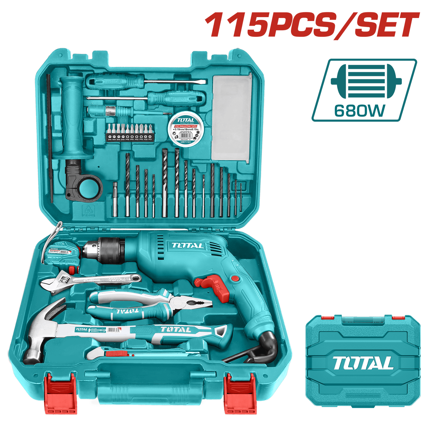 SET DE HERRAMIENTAS CON TALADRO 115 PCS SUPER SELECT