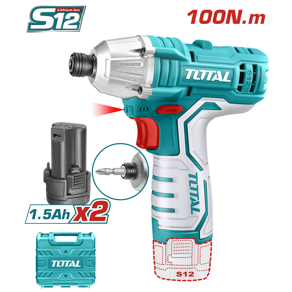 ATORNILLADOR DE IMPACTO LI-ION 12V S12 100NM 2X1.5AH MALETIN