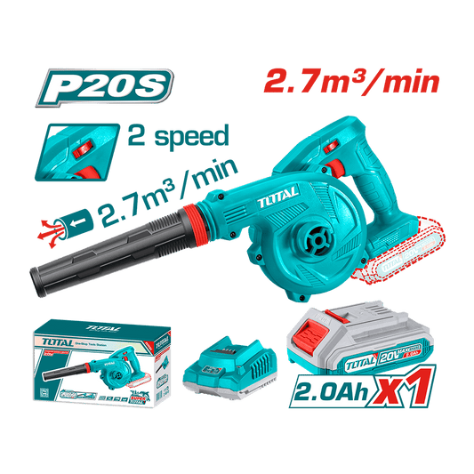 SOPLADORA LI-ION 20V 2.7M3/MIN 9000-18000/MIN 1 X 2.0AH