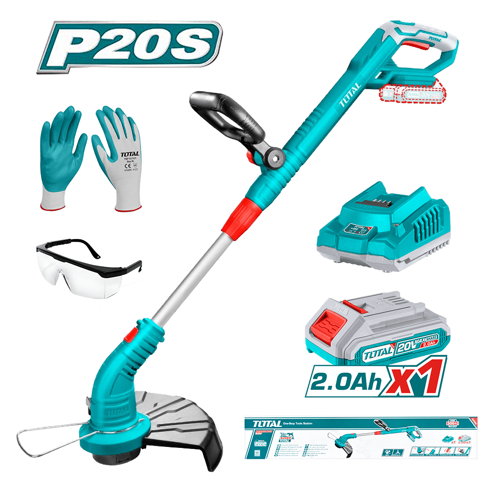 GUADAÑA LI-ION 20V 8200RPM CORTE 300MM LINEA 1.6MMX5M L:50-80CM 1X2.0AH +ACC