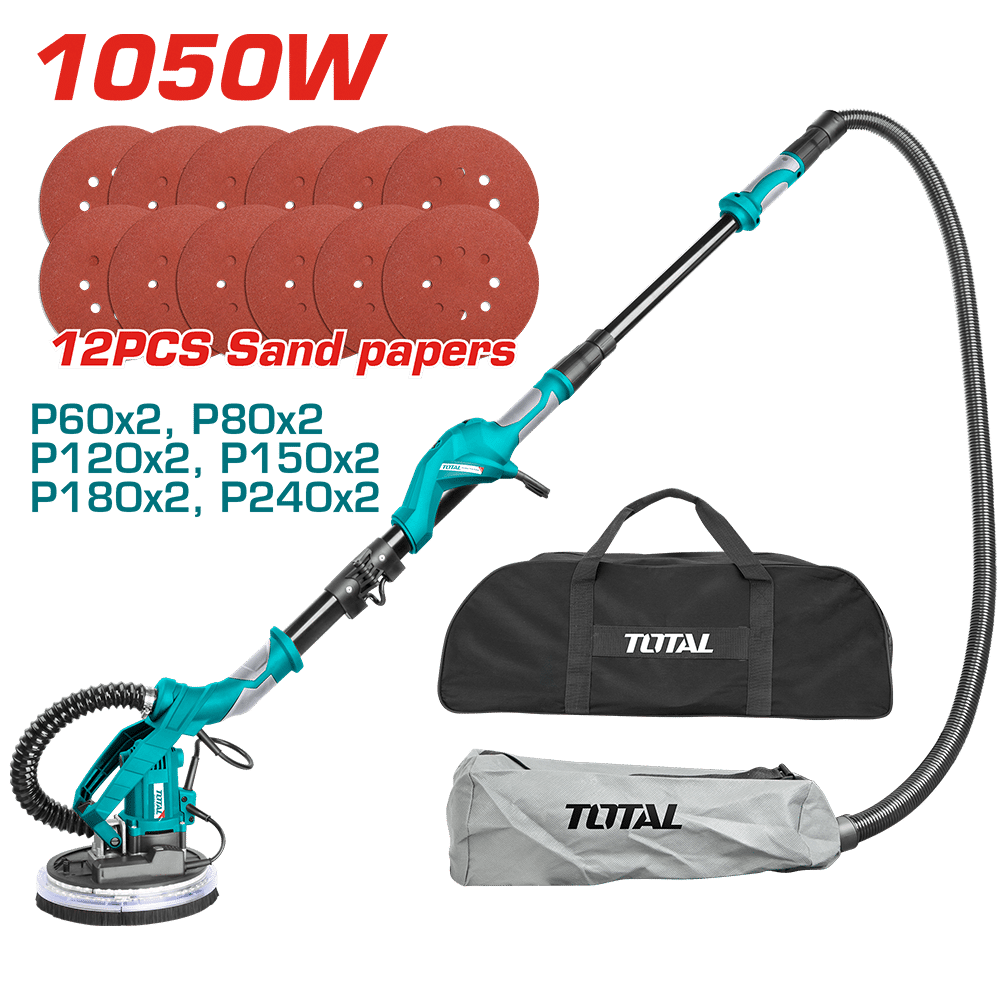 LIJADORA DE DRYWALL 1050W 600-2600RPM PAD 215MM LED INDUSTRIAL