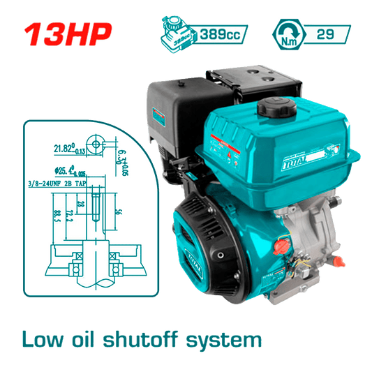MOTOR GASOLINERO 13HP 29NM 4TIEMPOS OHV INDUSTRIAL