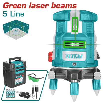 NIVEL LASER 0-30M 5 LINEAS PRECISION 1MM VERDE INDUSTRIAL