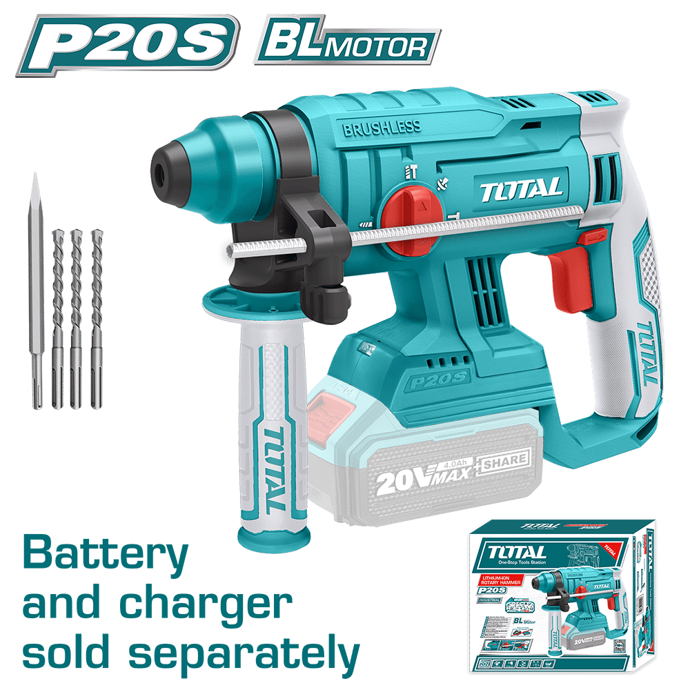 ROTOMARTILLO SDS+ 22MM  20V 2.0J 0-4700BPM BRUSHLESS SIN BATERIA INDUSTRIAL