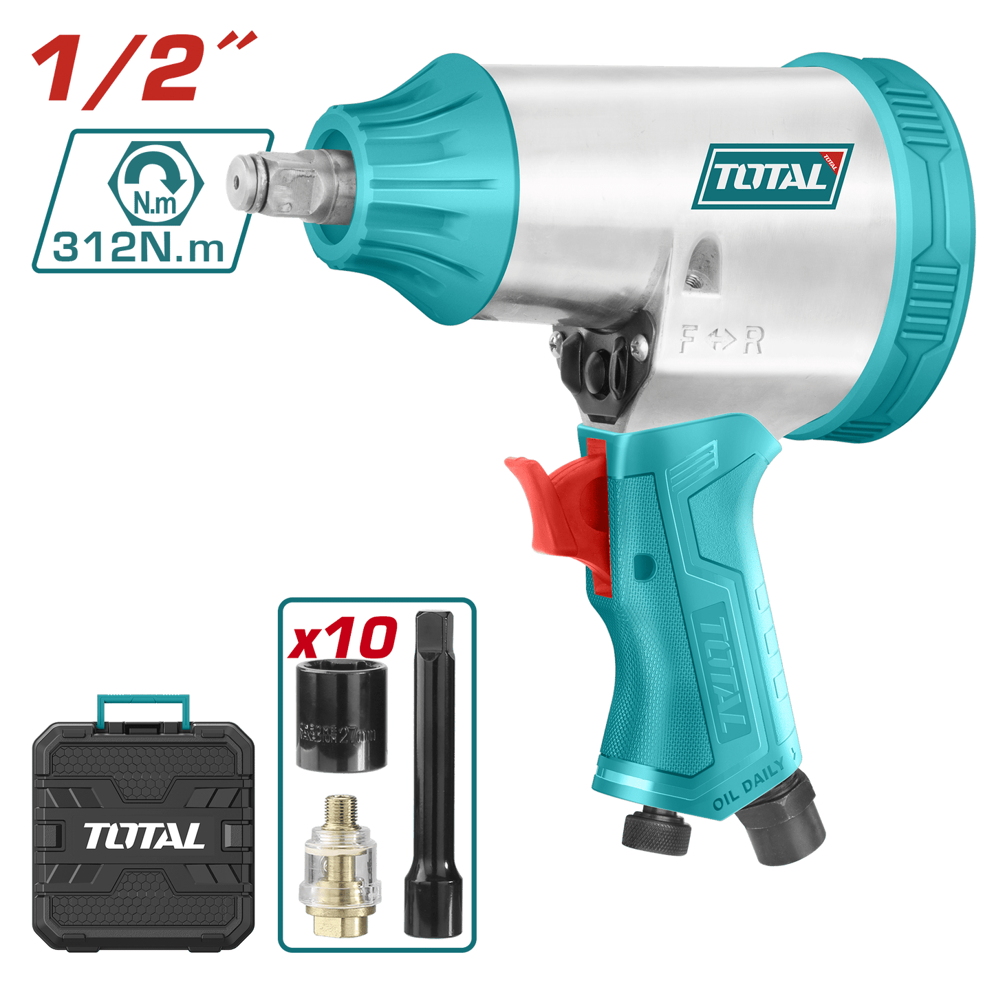 LLAVE IMPACTO NEUMATICA 312NM 1/2PULG 7000RPM 5CFM 90PSI