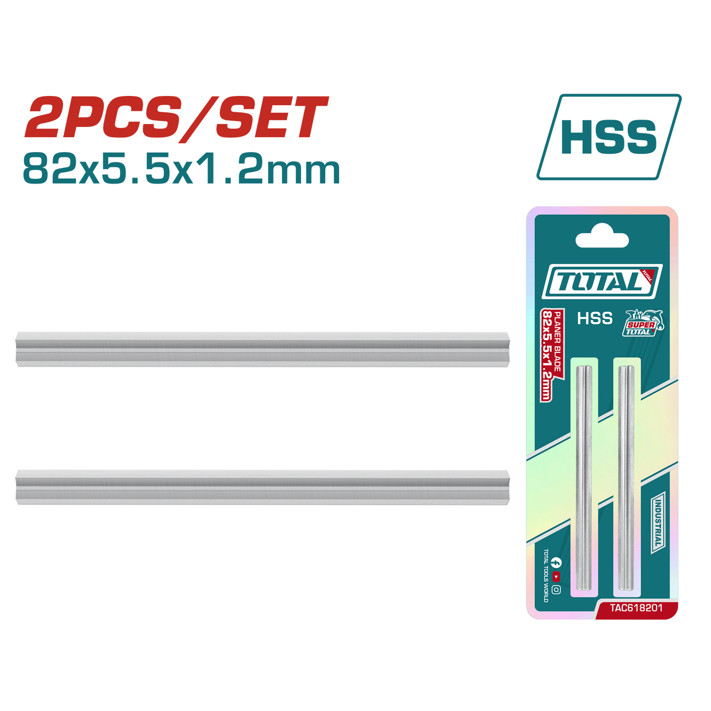 CUCHILLA PARA CEPILLADORA ELECTRICA 82X5.5X1.2MM HSS