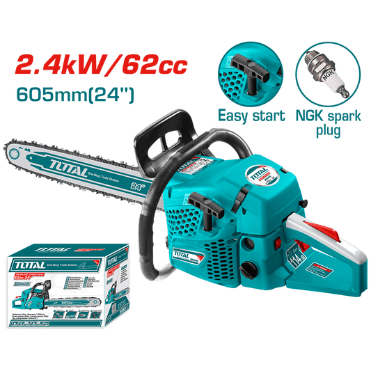MOTOSIERRA 62CC 2.4KW ESPADA/24'' 550ML MOTOR 2 TIEMPOS INDUSTRIAL
