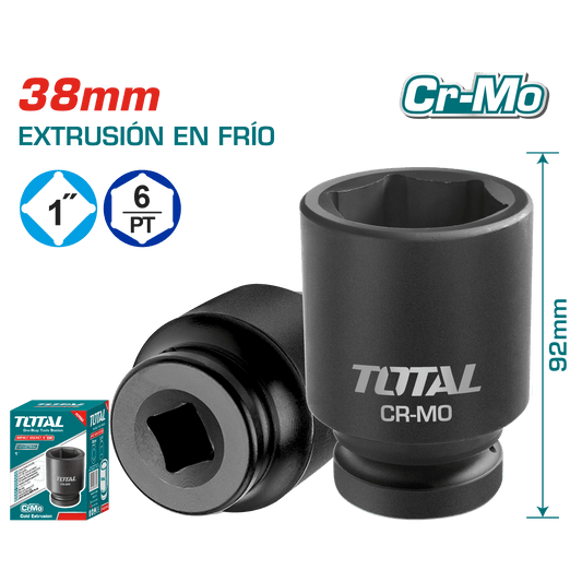 SOCKET IMPACTO DR 1 PULG 38X90MM CRMO INDUSTRIAL