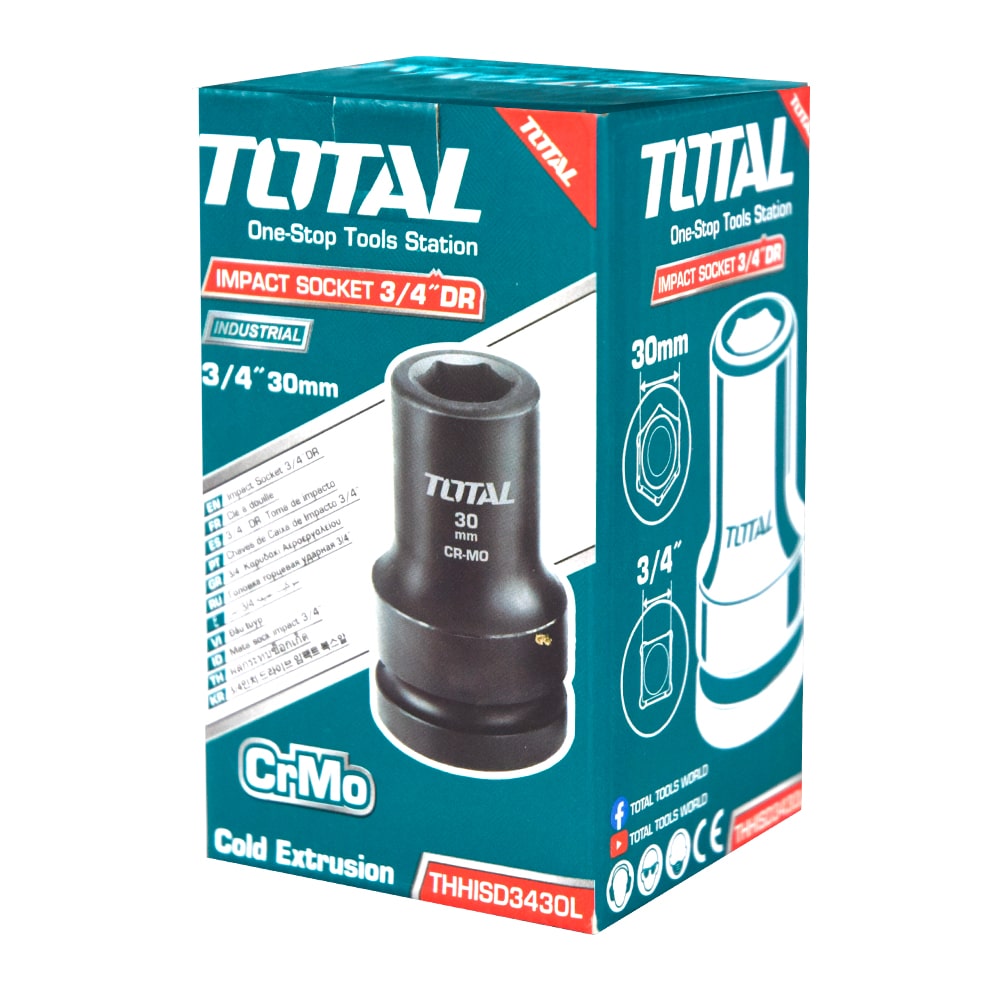 SOCKET IMPACTO DR 3/4 PULG 30X90MM CRMO INDUSTRIAL