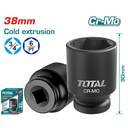 SOCKET IMPACTO DR 3/4 PULG 38X90MM CRMO INDUSTRIAL