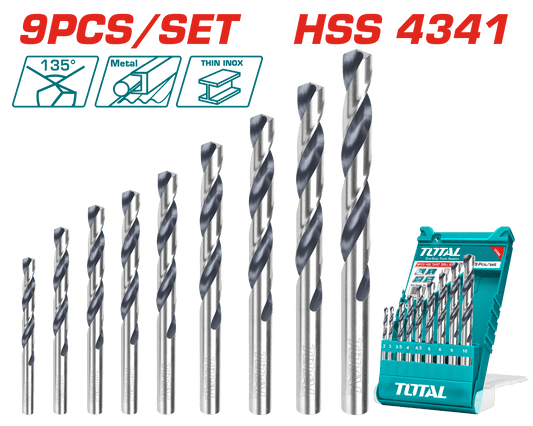 SET DE BROCAS HSS 09PCS EN ESTUCHE
