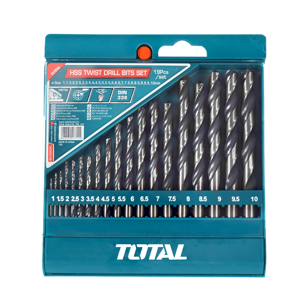 SET DE BROCAS HSS 19PZS/SET 1-10MM EN ESTUCHE INDUSTRIAL