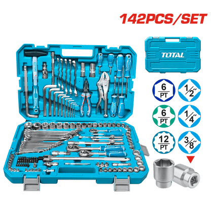 SET HERRAMIENTAS COMBINADAS 142 PZS INC MALETIN INDUSTRIAL